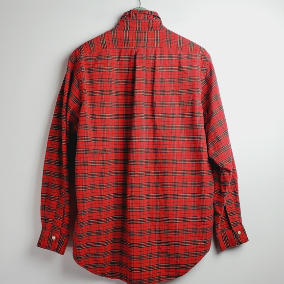 Ralph Lauren Red Plaid Yellow Pony Button-up Shirt - Picture 5 of 7